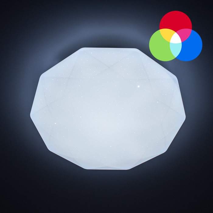 АКЦІЯ! Світильник світлодіодний стельовий ALMAZ 25W RGB R330 SHINY 220V IP20 з пультом ДУ