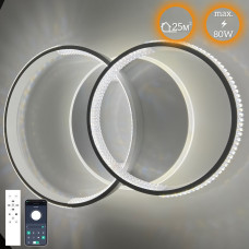 Світильник світлодіодний стельовий AKRILIKA ROUND 80W 3R APP 600x400x110 WHITE/CLEAR 220V IP20