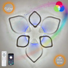 Світильник світлодіодний стельовий AZALIA RGB 80W+10W 6R 680/120 WHITE/ICE 220V IP20 з пультом ДУ